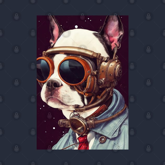 Vintage Boston terrier portrait by etherElric