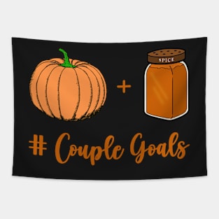 Pumpkin Plus Spice Bottle - Couple Goals for Fall Season Tapestry