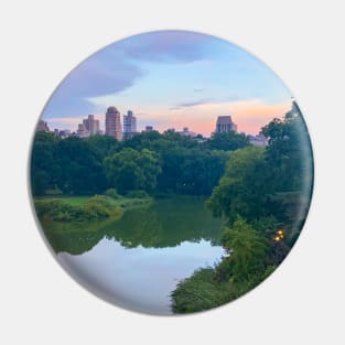 Central Park Nature Lake Trees Sunset Manhattan New York City Pin