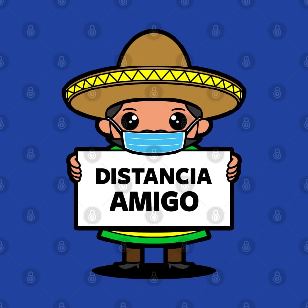 Funny Kawaii Social Distancing Mexican Cartoon by BoggsNicolas