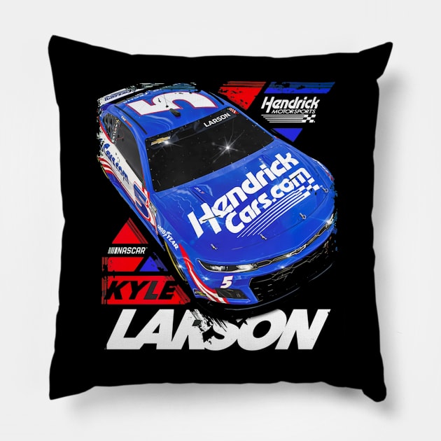 Kyle Larson Black Car Pillow by stevenmsparks