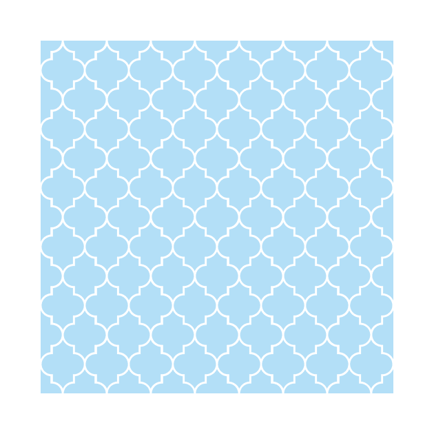 Blue Latticework, Quatrefoil, Moroccan Trellis by Jelena Dunčević