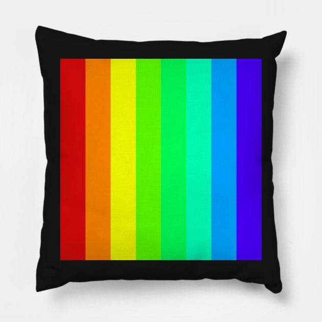 rainbow stripe pattern Pillow by pauloneill-art