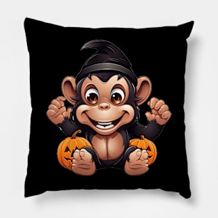 Halloween Pumpkin Cute Monkey Pillow