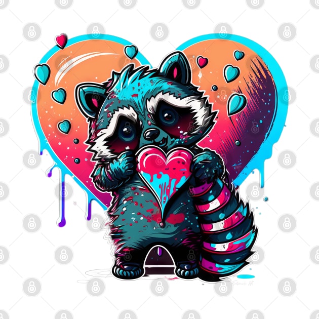 In Love Racoon design #1 by Farbrausch Art