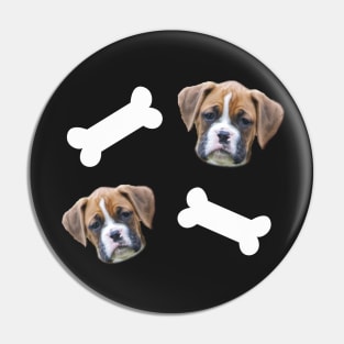 Cute Flashy Fawn Boxer Puppy Gifts Pin