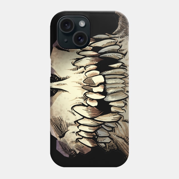 Gnarly Demon Mouth Mask Phone Case by C E Richards