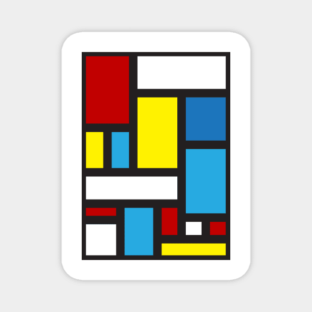 Mondrian Inspired Blocks Magnet by imlying