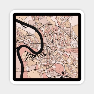 Dusseldorf Map Pattern in Soft Pink Pastels Magnet