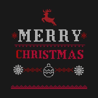 Ugly Christmas knitted letter design T-Shirt