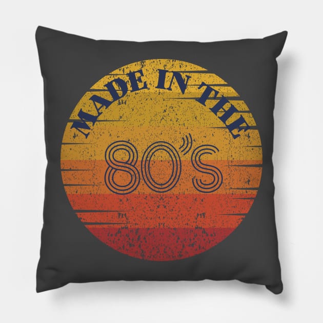 Made In The 80's Vintage Retro Pillow by FunGraphics