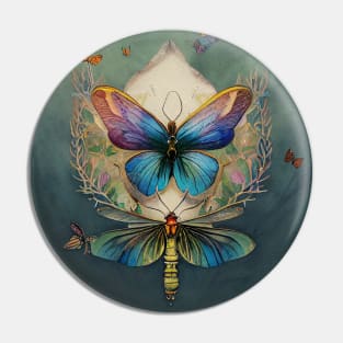 Botanical Watercolor Butterfly Pin