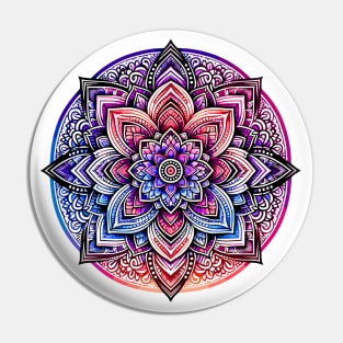 Serenity Mandala 3 - Pink, Purple and Blue Pin
