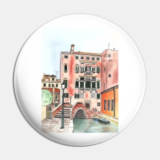 Venice Watercolor and ink Illustration Pin