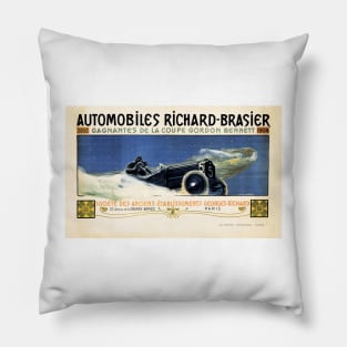 Automobiles Richard Brasier Phantom French Advertisement Vintage Car Pillow