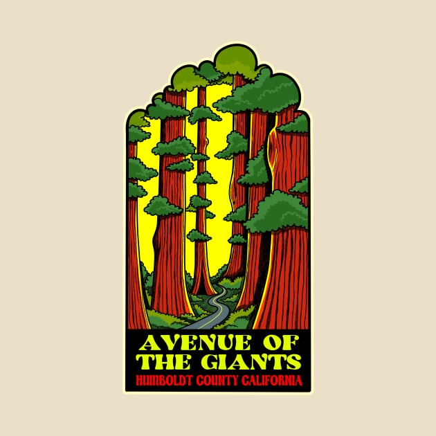 Vintage Avenue of the Giants Souvenir Design by CattGDesigns