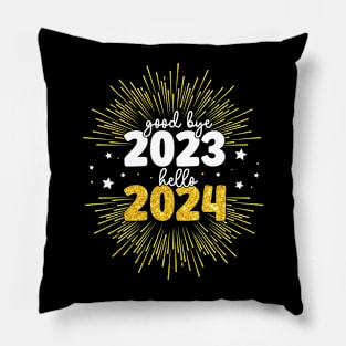 Goodbye 2023 Hello 2024 Merry Christmas Happy New Year 2024 Pillow