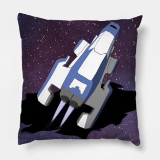 Spaceship Flying Through Tear In Space Pillow