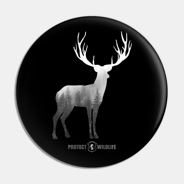 Protect Wildlife - Nature - Deer Silhouette Pin by JTYDesigns