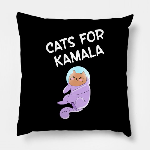 Cats for Kamala Harris, Joe Biden. Register, show up, vote, dude. Voting blue, democrats. Fuck Trump. Cat against anti Trump. Elections 2020. Cute astronaut cat in space Pillow by IvyArtistic