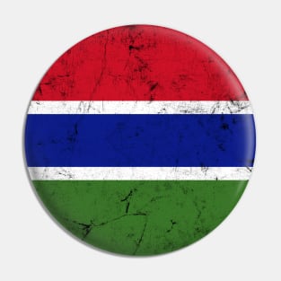 Gambia / Faded Vintage Style Flag Design Pin