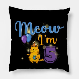 Rd kids meow i’m  bday cat party cute Pillow