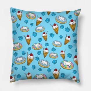 Cute Cats and desserts pattern Pillow