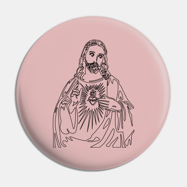 Immaculate heart of Jesus - black lines Pin by la chataigne qui vole ⭐⭐⭐⭐⭐