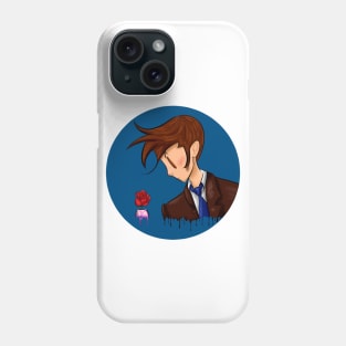 10th Doctor with a rose Phone Case