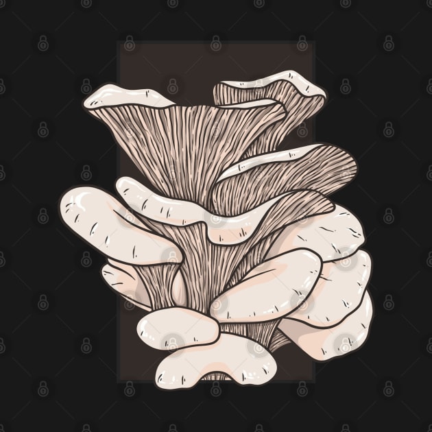 Vintage doodle illustration of Oyster Mushroom by Wahyuwm48