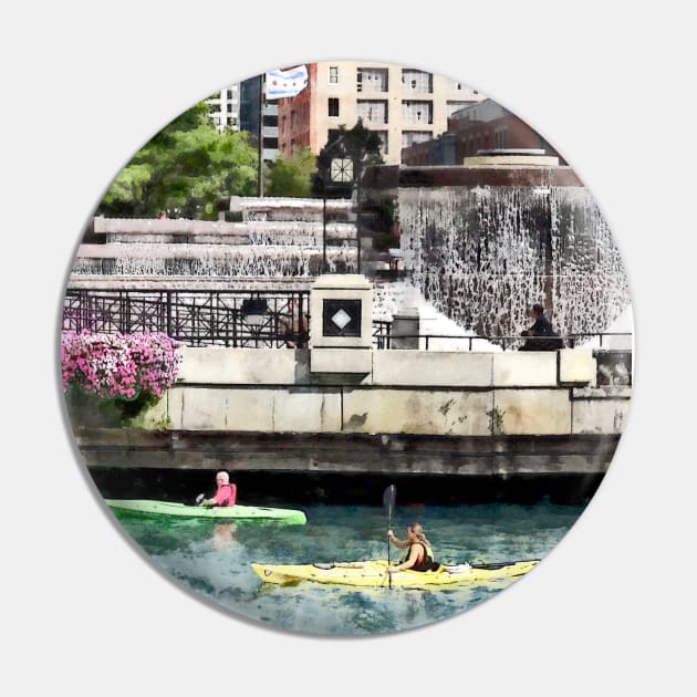 Chicago IL - Kayaking on the Chicago River Pin by SusanSavad