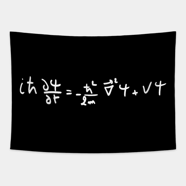 Schrodinger equation handwritten, quantum mechanics and physics Tapestry by NoetherSym