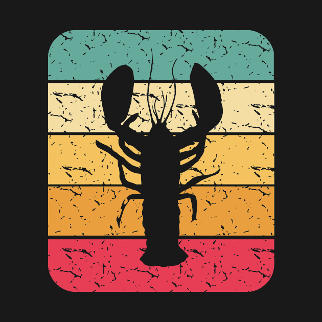 Retro Lobster SIlhouette by LetsBeginDesigns