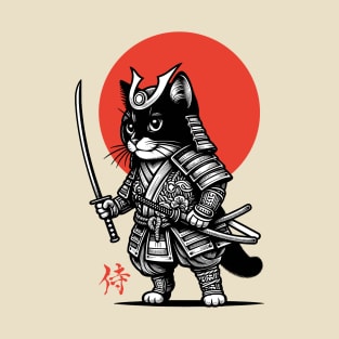 Samurai Cat Warrior T-Shirt