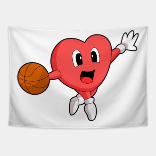 Heart Basketball player Basketball Tapestry