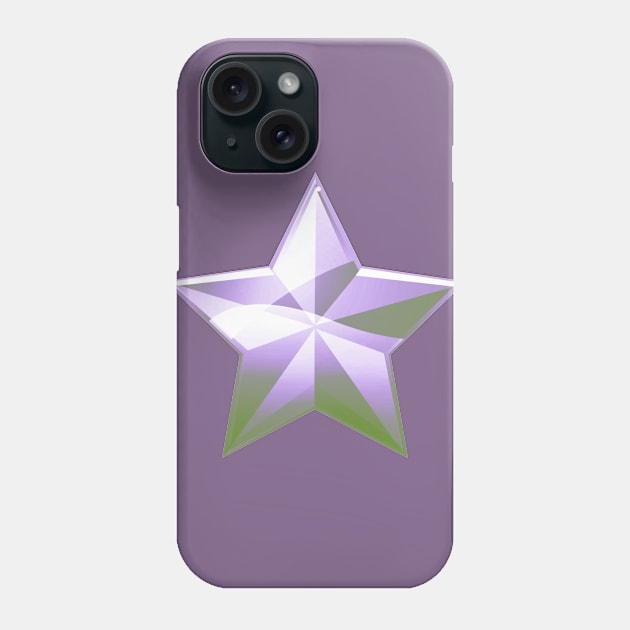 Genderqueer Pride Shiny Faceted Star Phone Case by VernenInk