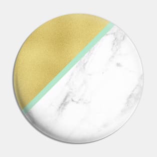 Marble and gold background green line Pin