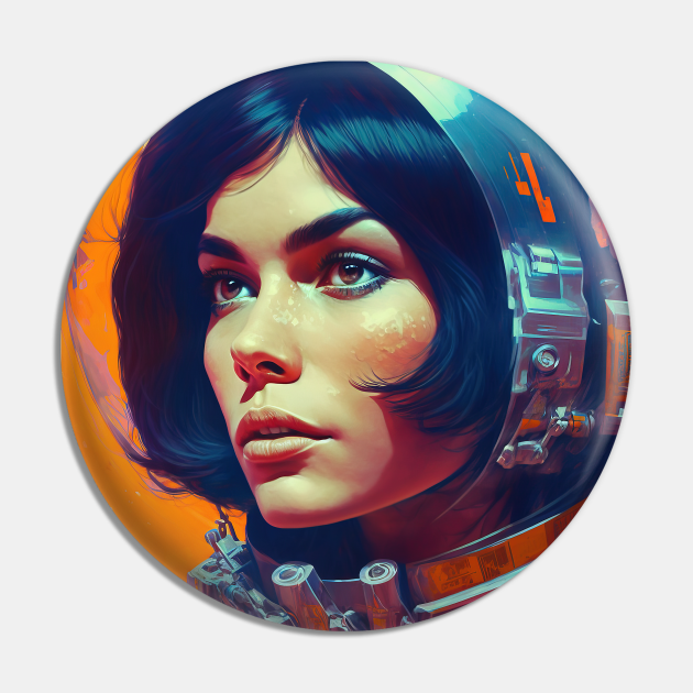 We Are Floating In Space 29 SciFi Inspired Retro Artwork Science Fiction Pin TeePublic