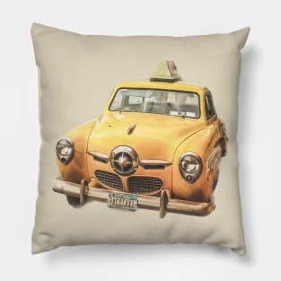 Vintage Taxi Yellow Cab Manhattan New York City Pillow