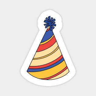 Red and Blue Party Hat Magnet