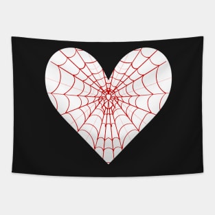 Spider Web Heart V9 Tapestry