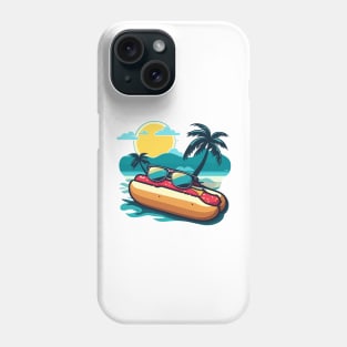 Hotdog at the beach sun, summer design Phone Case