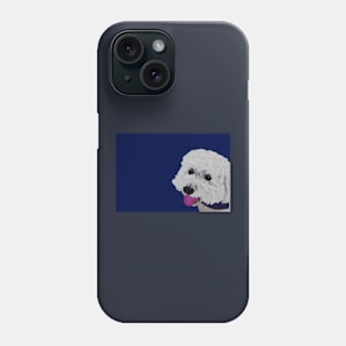 Finn the Bichon Frise Navy Blue Phone Case