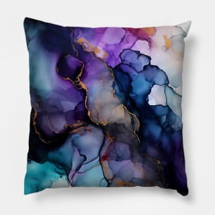 Galactic Glow - Abstract Alcohol Ink Art Pillow