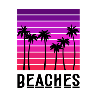 minimalistic purple summer palm tree beach T-Shirt