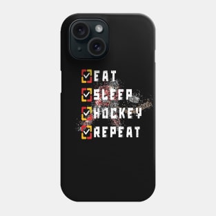 eat sleep hockey repeat hockey lovers 2 Phone Case