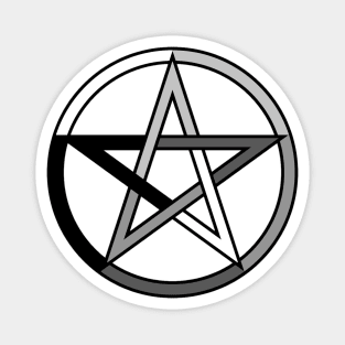 White, Grey and Black Pentagram Pentacle Magnet