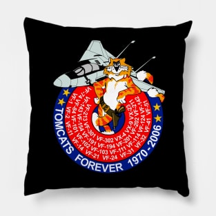 F-14 Tomcat - Tomcats Forever 1970- 2006 - Clean Style Pillow