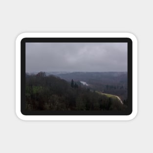 Gauja River and the valley rich in forests covered with fog Magnet