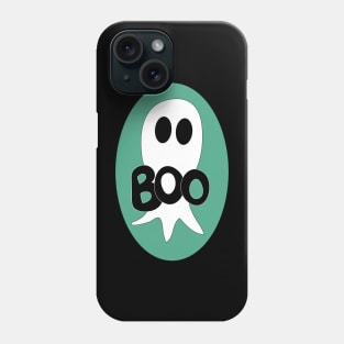 Cute Halloween ghost cartoon with BOO text Phone Case